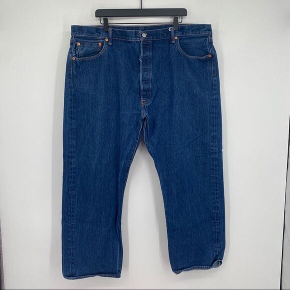Levi's Men's Vintage Button Placket Straight Leg Medium Wash Denim Jeans